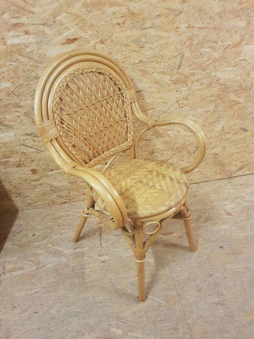 Sillón vintage de bambú