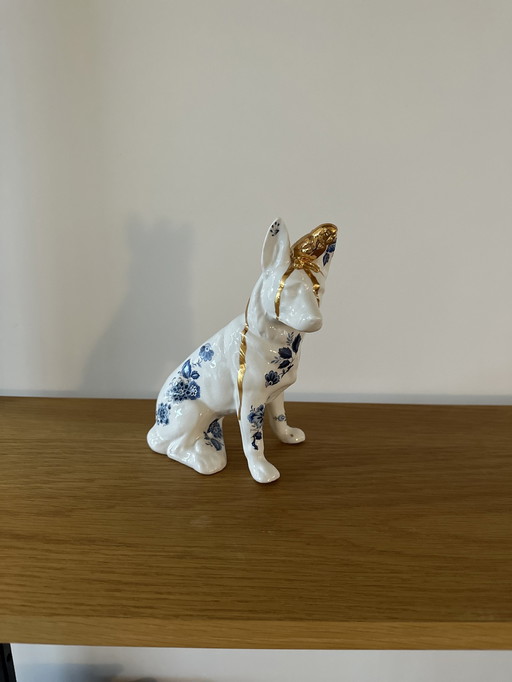 Ceramic Statue Dog With Bird