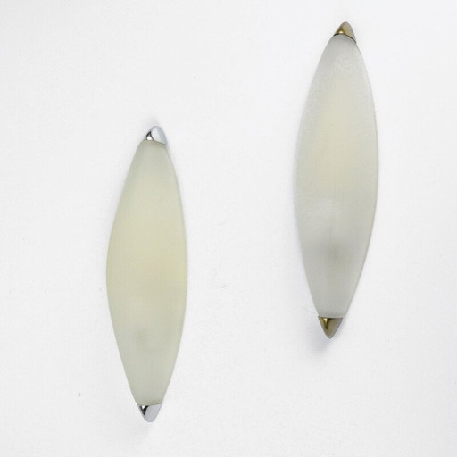 Coppia di lampade da parete vintage in vetro opalino "Stefany" di Z. Kochanek per Karko, Polonia 1980