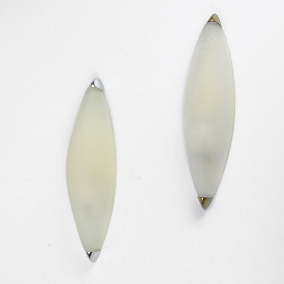 Image 1 of Pair of vintage milk glass wall lamp "Stefany" by Z. Kochanek for Karko, Poland 1980