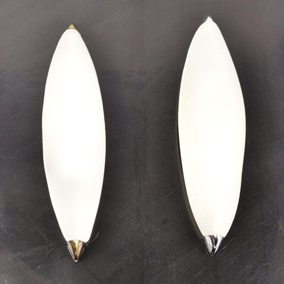 Image 1 of Pair of vintage milk glass wall lamp "Stefany" by Z. Kochanek for Karko, Poland 1980