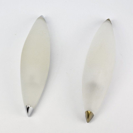 Image 1 of Pair of vintage milk glass wall lamp "Stefany" by Z. Kochanek for Karko, Poland 1980