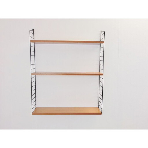 Vintage wall unit for Nisse Strinning in teak and metal 1950
