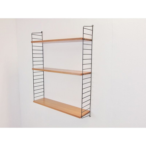 Vintage wall unit for Nisse Strinning in teak and metal 1950