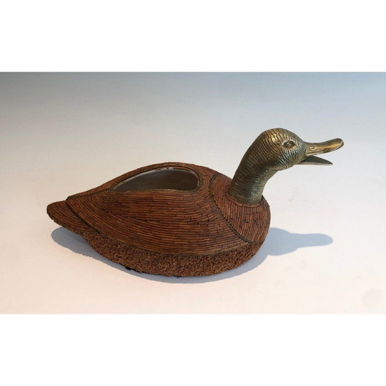 Image 1 of Vintage duck pocket in ceramic and brass by Tarzia Firenze, Italy 1970
