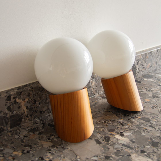 Image 1 of 2x Scandinavian pine sconces