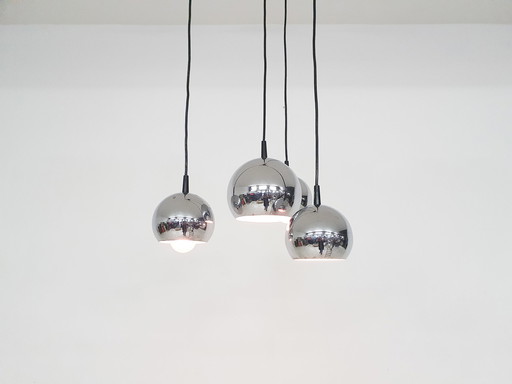 Mid-century silver globes pendant light