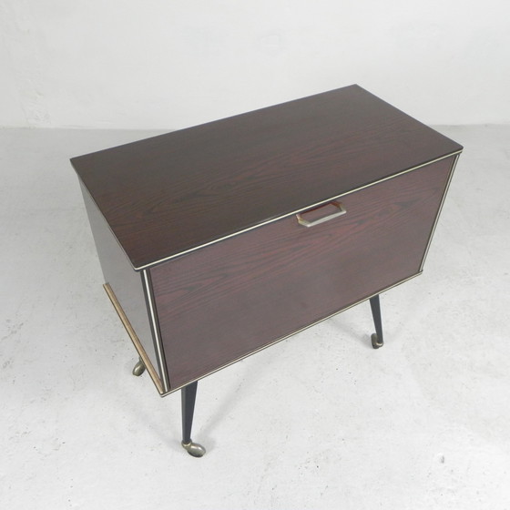 Image 1 of Vintage drinks cabinet, bar on casters, 1960s