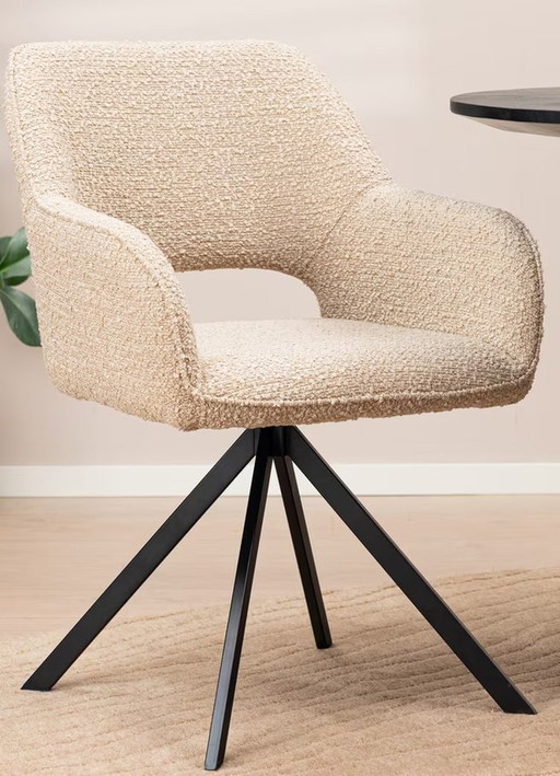 Swivel Dining Chair Bouclé Fabio