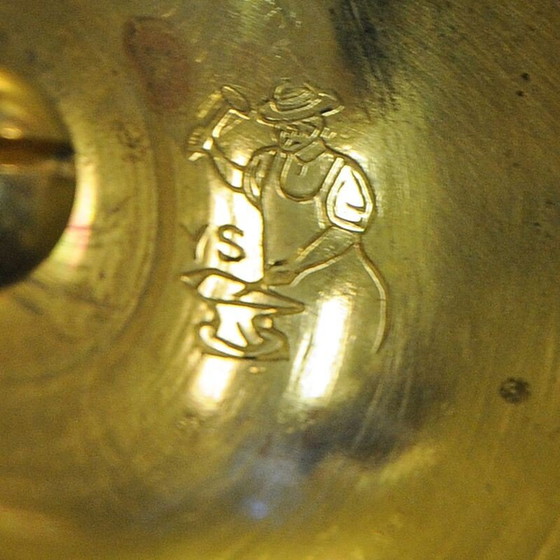 Image 1 of Coppia di candelieri in ottone vintage di Lars Holmström, Svezia 1960