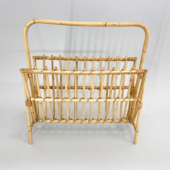 Image 1 of Vintage bamboo magazine rack, Czechoslovakia 1970s