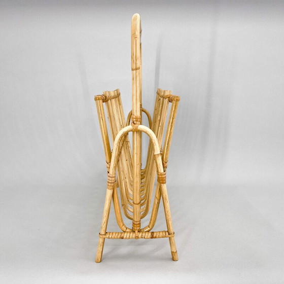 Image 1 of Vintage bamboo magazine rack, Czechoslovakia 1970s