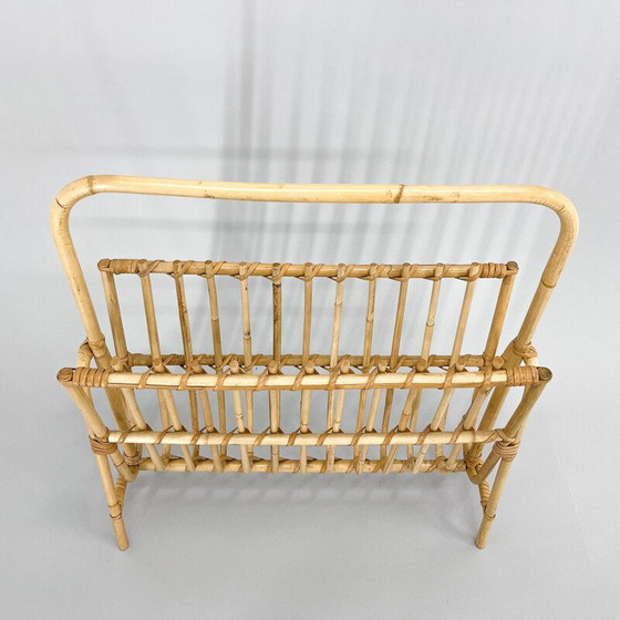 Image 1 of Vintage bamboo magazine rack, Czechoslovakia 1970s