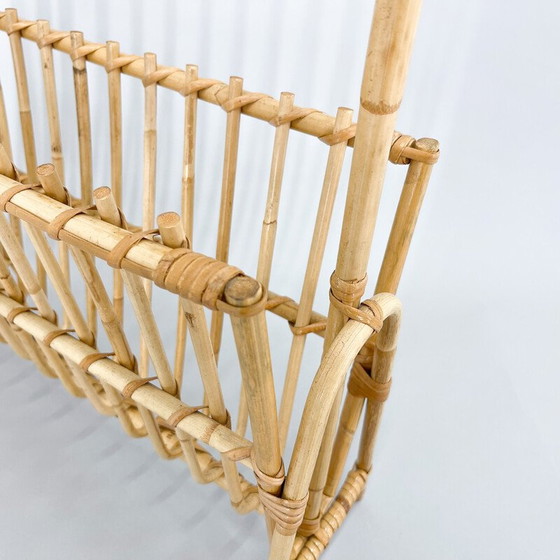 Image 1 of Vintage bamboo magazine rack, Czechoslovakia 1970s