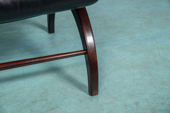 Image 1 of Midcentury leather armchair sixties, emporer style chair