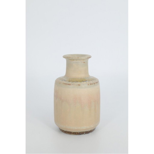 Jarrón coleccionable vintage de arenisca de Gunnar Borg para Höganäs Ceramics, Suecia 1960