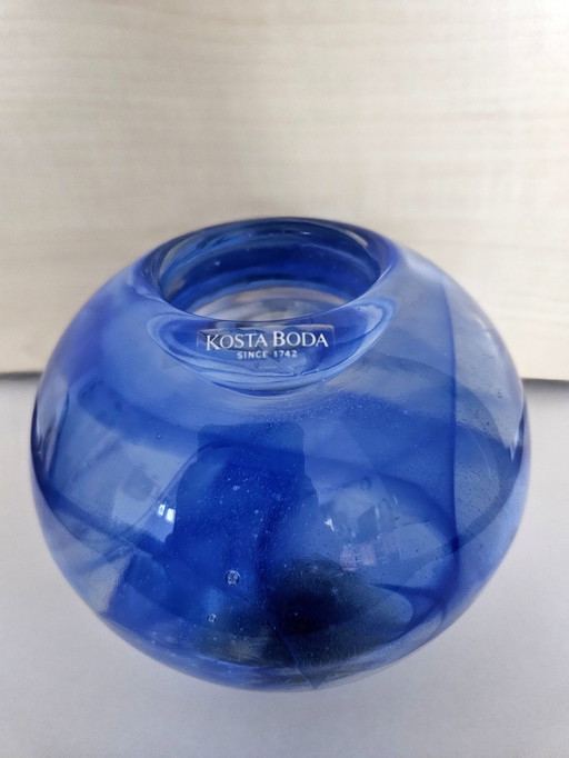 Kosta Boda "Blue Moon" Tea Light Holder