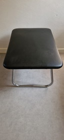 Vintage Footstool Chrome And Skai