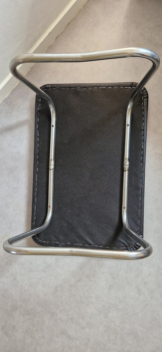 Image 1 of Poggiapiedi vintage cromato e skai