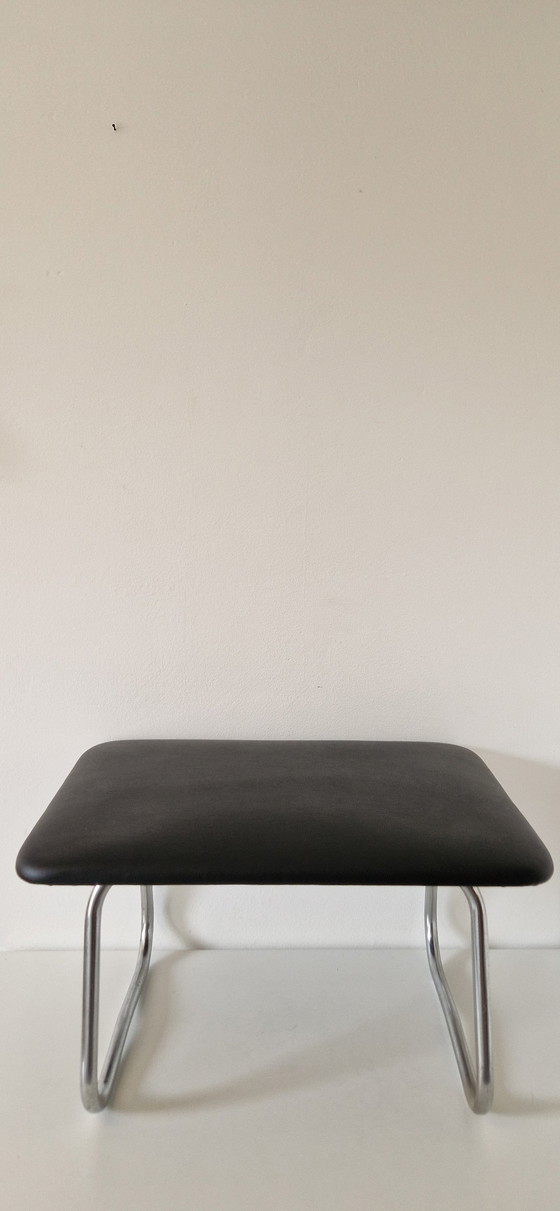 Image 1 of Poggiapiedi vintage cromato e skai