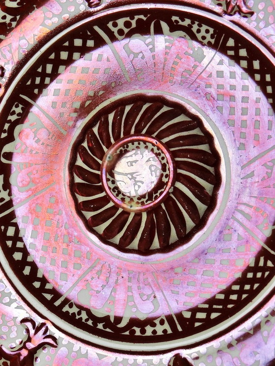 Image 1 of Hispano-Moorish Decorative Plate With Umbilic Antique Metal Enamel