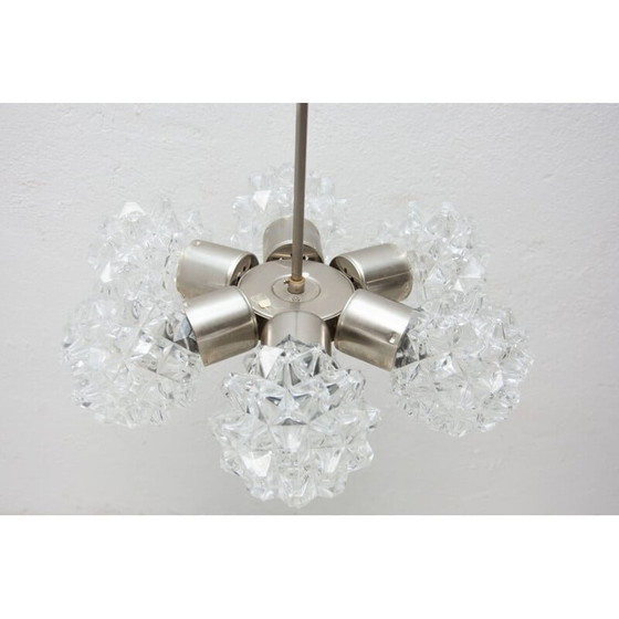 Image 1 of Lampadario vintage in vetro molato per Kamenický Šenov, Cecoslovacchia 1970