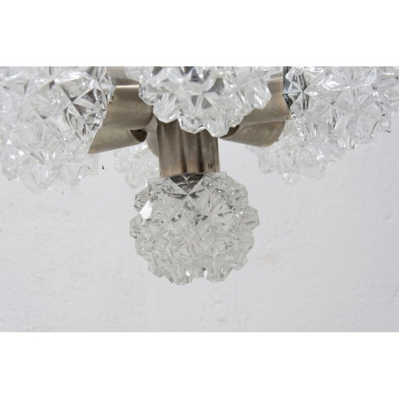 Image 1 of Lampadario vintage in vetro molato per Kamenický Šenov, Cecoslovacchia 1970