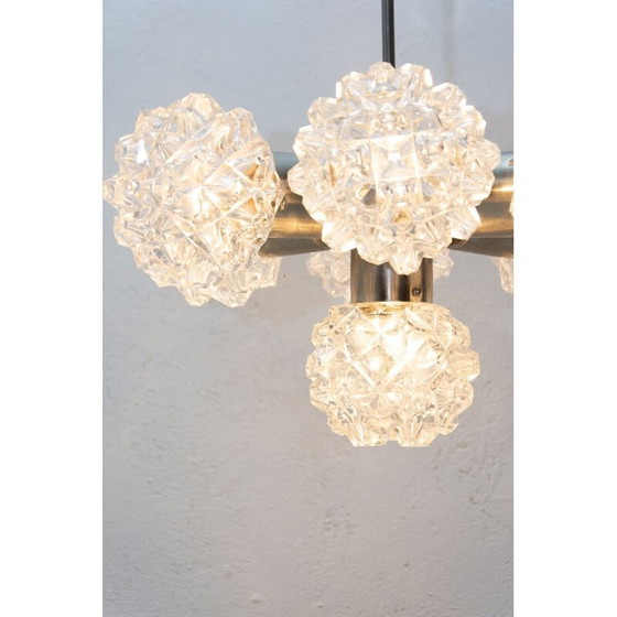 Image 1 of Lampadario vintage in vetro molato per Kamenický Šenov, Cecoslovacchia 1970