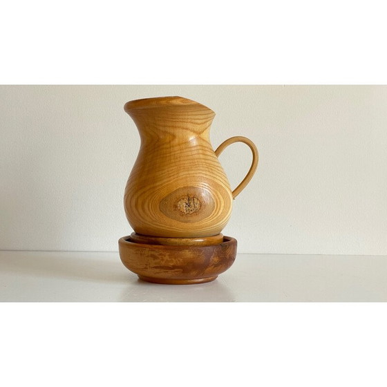 Image 1 of Set of 3 vintage turned wooden pots