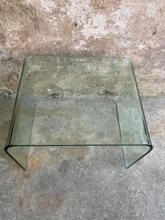 Image 1 of Glass Waterfall Side Table Coffee Table , 1980s