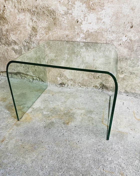 Image 1 of Glass Waterfall Side Table Coffee Table , 1980s