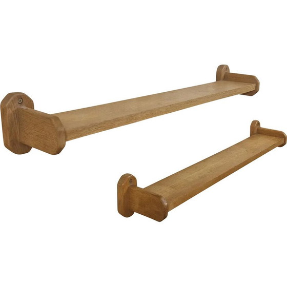 Image 1 of Pair of vintage shelves in solid light oak by Guillerme Et Chambron