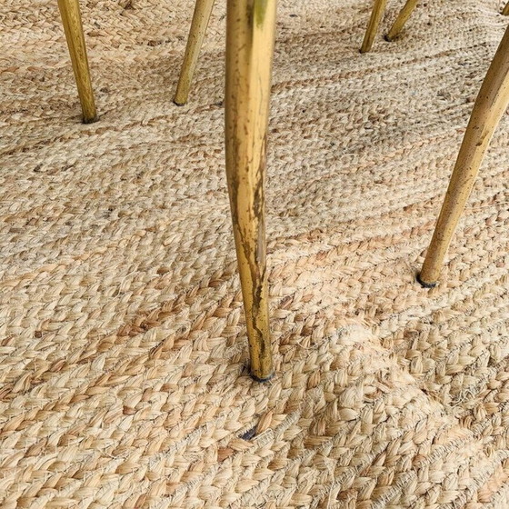 Image 1 of Set di 4 sedie vintage in metallo dorato