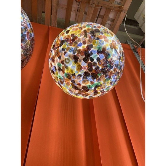 Image 1 of Contemporary Murrine Multicolors Sphere In Murano Glass Swirl Venini Style