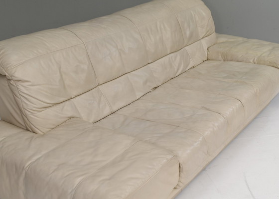 Image 1 of Rolf Benz 3-seat sofa in Ivory Cream Leather - Germany, circa 1980-1990