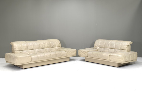 Image 1 of Rolf Benz 3-seat sofa in Ivory Cream Leather - Germany, circa 1980-1990