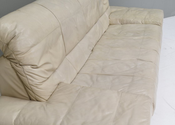 Image 1 of Rolf Benz 3-seater sofa in ivory cream leather - Germany, circa 1980-1990