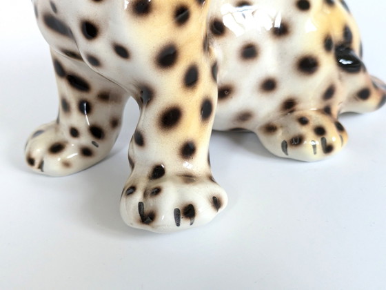 Image 1 of Porcelain Leopard Figurine | Ronzan Italia | 1960'S