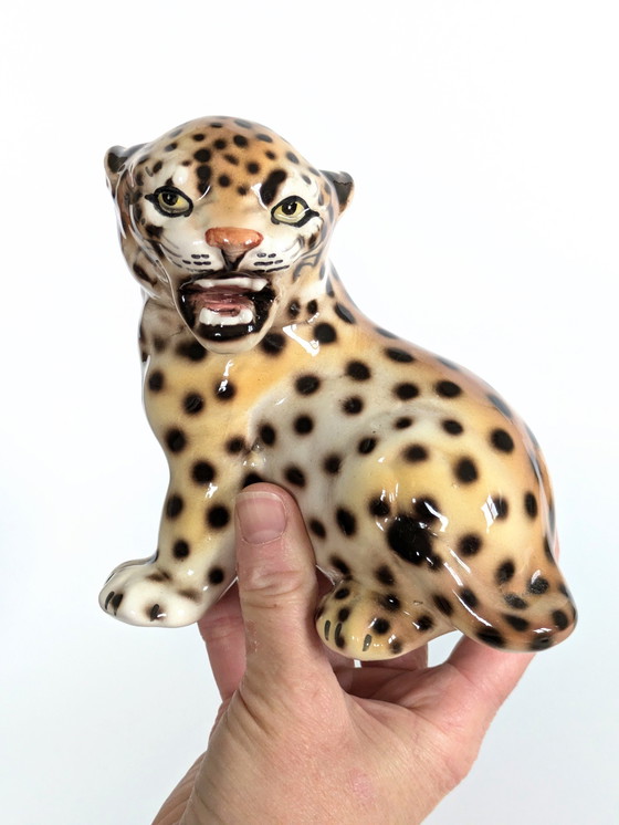 Image 1 of Porcelain Leopard Figurine | Ronzan Italia | 1960'S