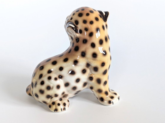 Image 1 of Porcelain Leopard Figurine | Ronzan Italia | 1960'S