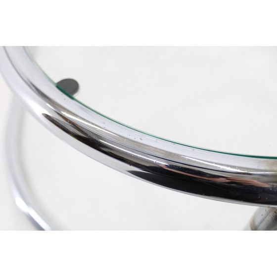 Image 1 of Vintage tubular chrome and glass coffee table, Germany 1980