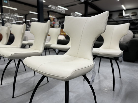 Image 1 of 4 Leolux Callas dining chairs Egret leather