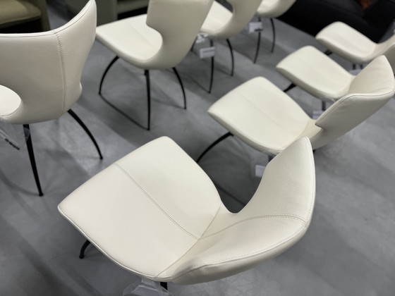 Image 1 of 4 Leolux Callas dining chairs Egret leather