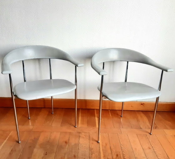 Image 1 of 2x chaises design P40 Vegni et Gualtierotti pour Fasem, 1980