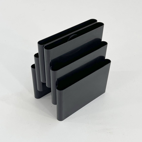 Image 1 of Black Magazine Rack By Giotto Stoppino For Kartell, 1970S