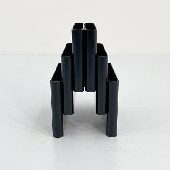 Image 1 of Black Magazine Rack By Giotto Stoppino For Kartell, 1970S