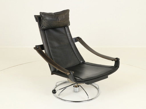 Swivel Lounge Chair By Ake Fribytter For Nelo Mobler, Denmark 1970S