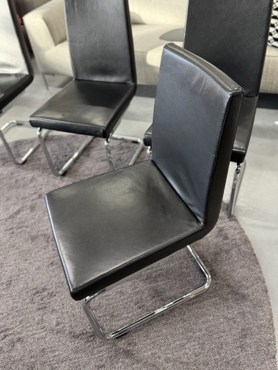 Image 1 of 4 Rolf Benz 620 Dining Chair Black Leather