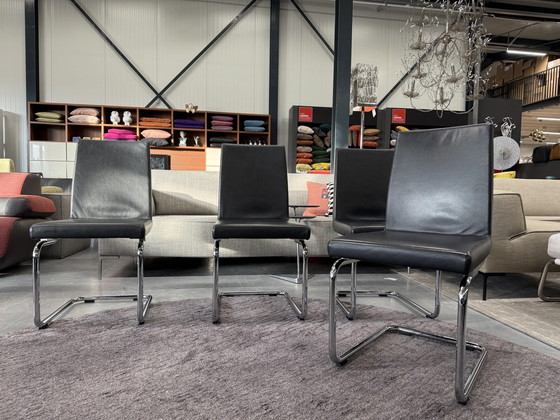 Image 1 of 4 Rolf Benz 620 Dining Chair Black Leather