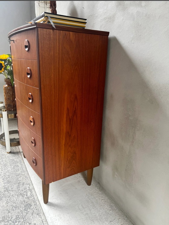 Image 1 of Danish Design Teak Chest of Drawers Round Front Solid Wood